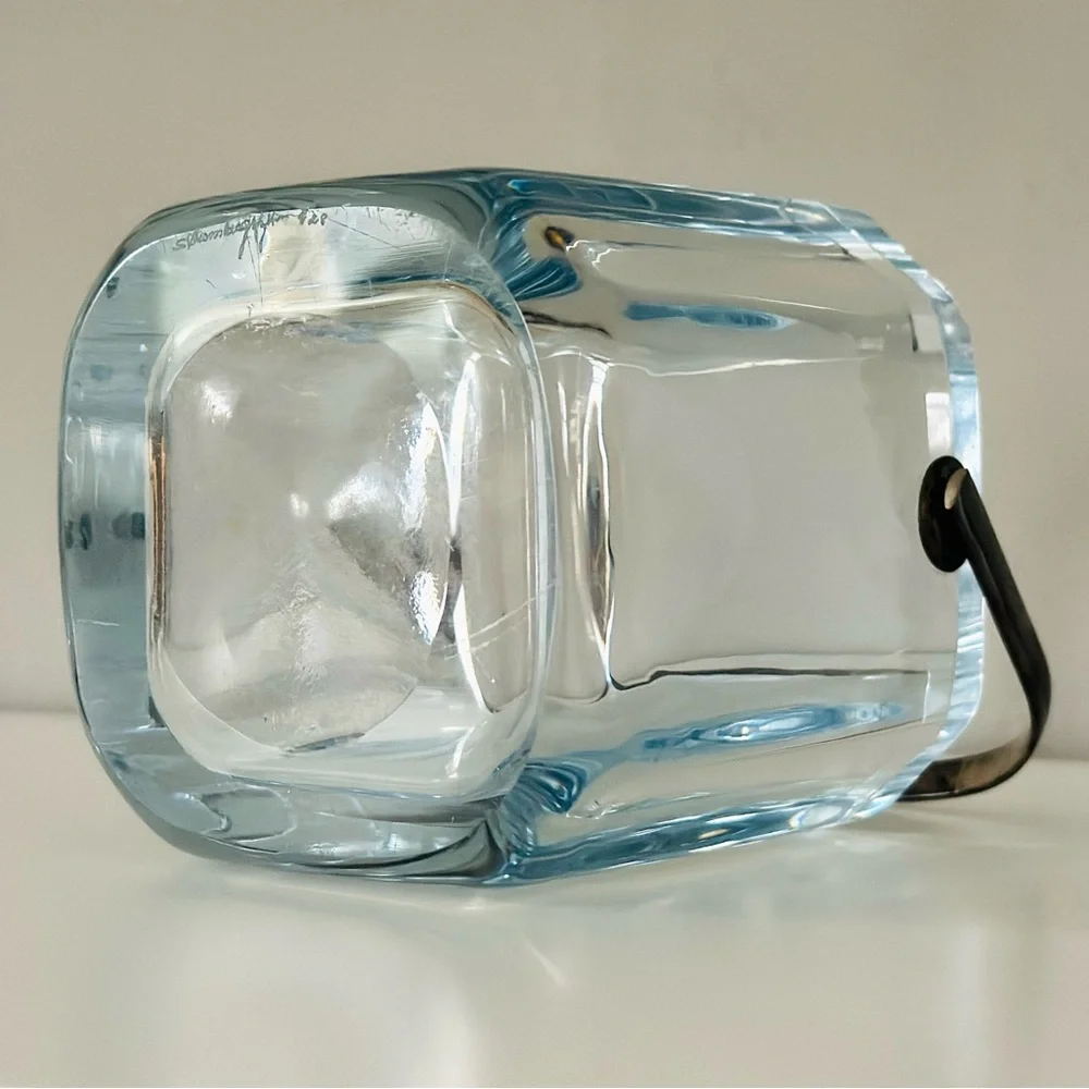 Vintage midcentury Swedish glass ice bucket